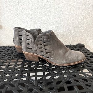 Gray suede booties